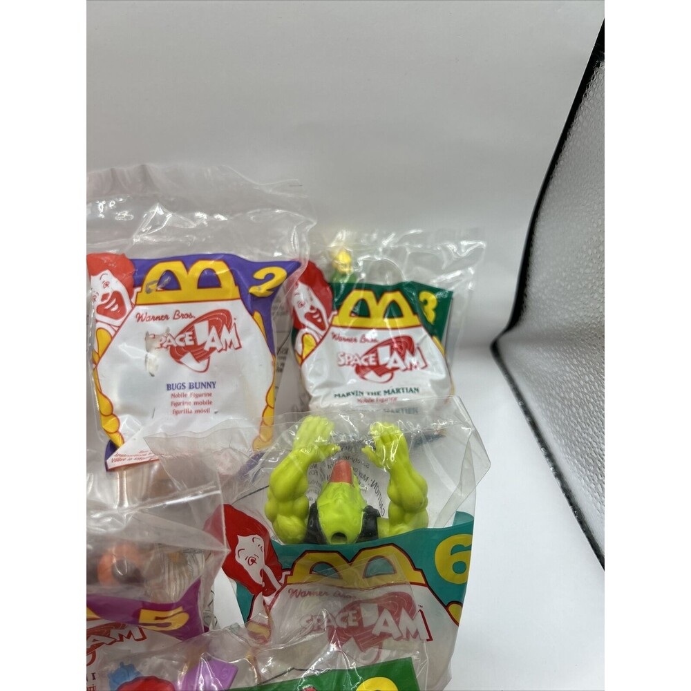 1996 Mcdonald’s Space Jam Happy Meal Toys NIP Complete Set of 8 With Bag - Picture 3 of 7